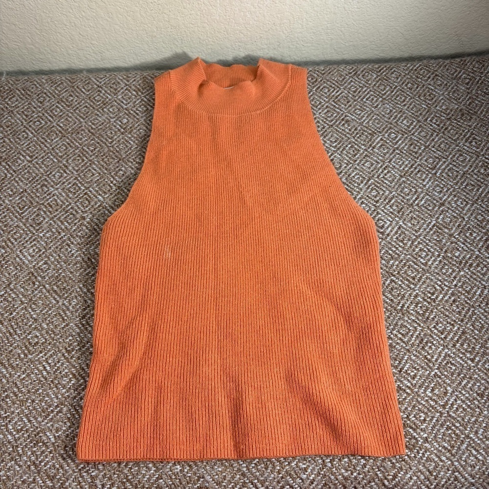 FRAME Womens sleeveless Ribbed Knit Top Sz XS Boho Luxury - Picture 2 of 9
